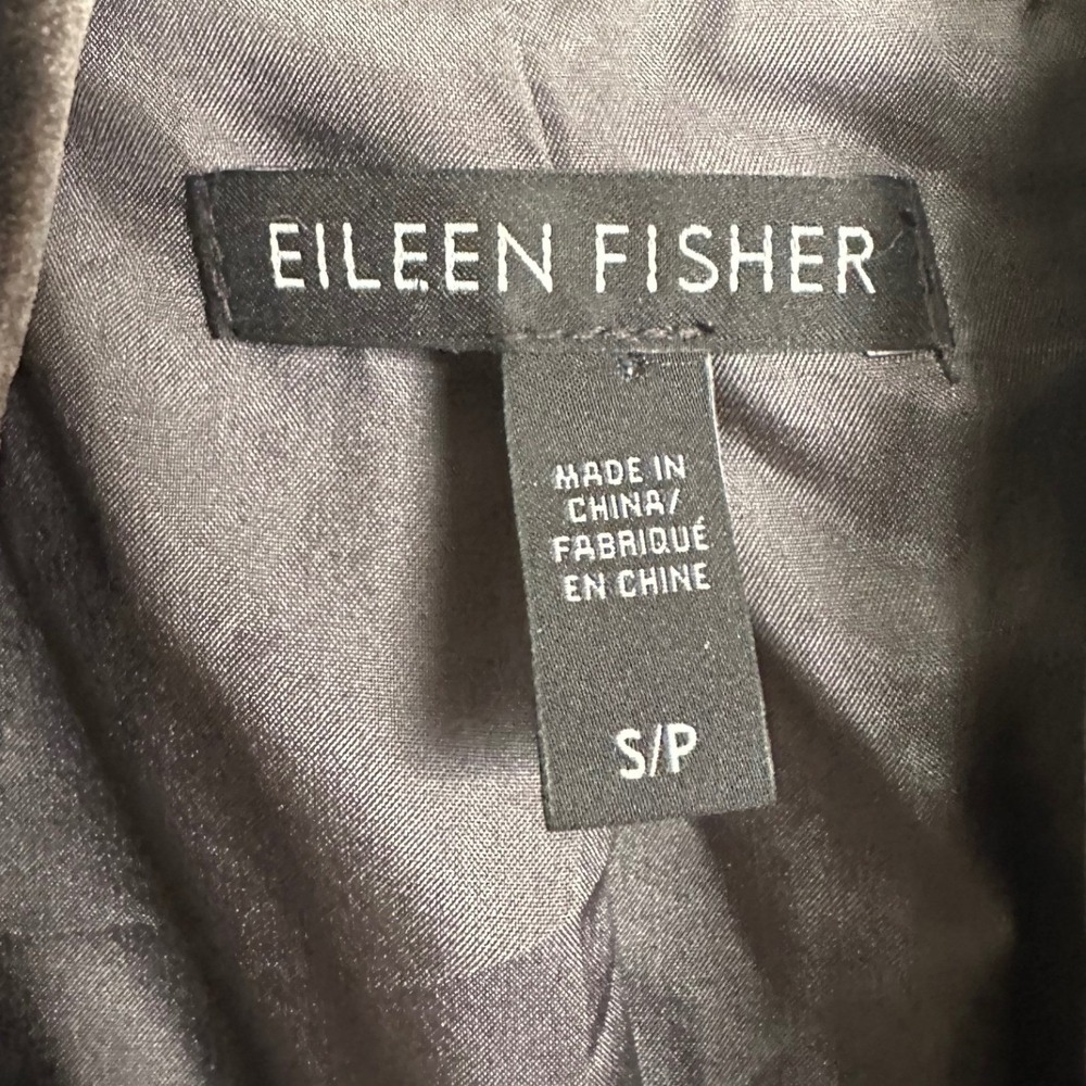 Eileen Fisher Silk Blend Velvet Open Front Blazer Jacket Gray S - Picture 3 of 8